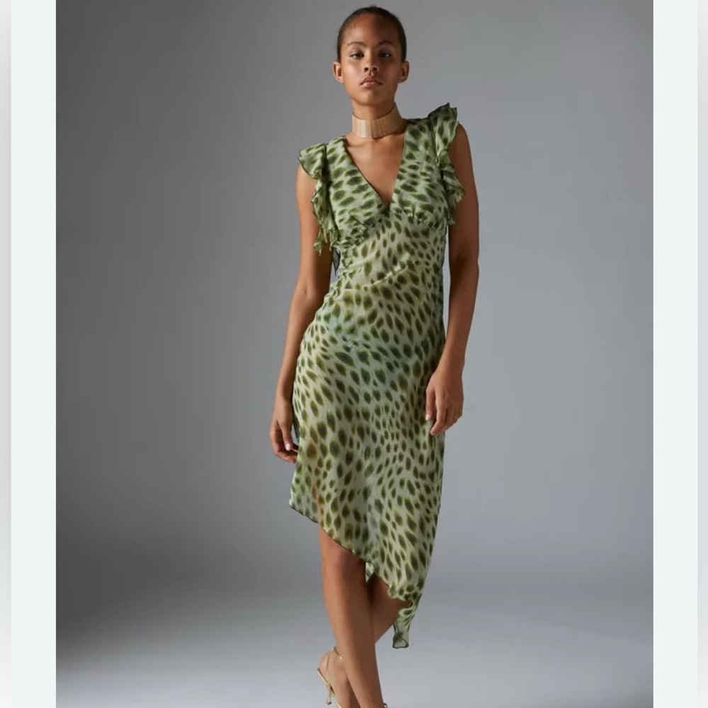 Semi-sheer Chiffon Midi Dress